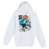 See You On The Flip Side Pumpkin Skateboard Halloween Premium Pullover Hoodie