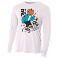 See You On The Flip Side Pumpkin Skateboard Halloween Cooling Performance Long Sleeve Crew