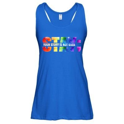 Stay Your Own Story Is Not Over Suicide Awareness Meaningful Gift Ladies Essential Flowy Tank