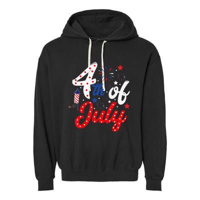 Show Your Patriotism 4Th July America Independence Day Garment-Dyed Fleece Hoodie