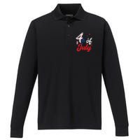 Show Your Patriotism 4Th July America Independence Day Performance Long Sleeve Polo