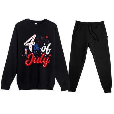 Show Your Patriotism 4Th July America Independence Day Premium Crewneck Sweatsuit Set