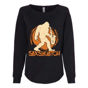 Saxsquatch Yeti Playing Saxophone Pun Musician Sax Womens California Wash Sweatshirt