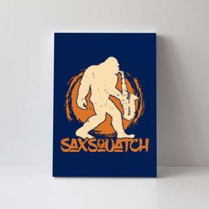 Saxsquatch Yeti Playing Saxophone Pun Musician Sax Canvas