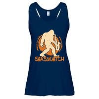 Saxsquatch Yeti Playing Saxophone Pun Musician Sax Ladies Essential Flowy Tank