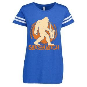 Saxsquatch Yeti Playing Saxophone Pun Musician Sax Enza Ladies Jersey Football T-Shirt