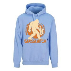 Saxsquatch Yeti Playing Saxophone Pun Musician Sax Unisex Surf Hoodie