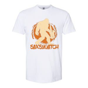 Saxsquatch Yeti Playing Saxophone Pun Musician Sax Softstyle® CVC T-Shirt