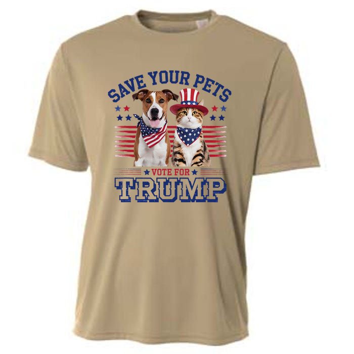 Save Your Pets Vote For Trump 2024 Election Funny Quote Vote Cooling Performance Crew T-Shirt