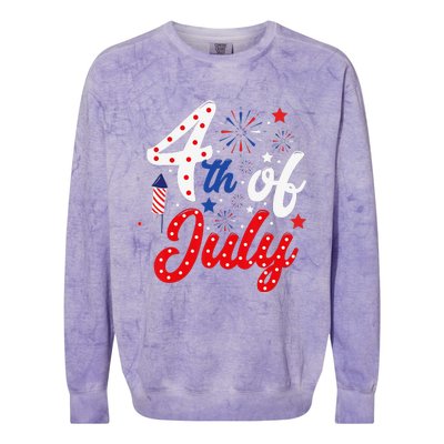 Show Your Patriotism 4Th July America Independence Day Colorblast Crewneck Sweatshirt