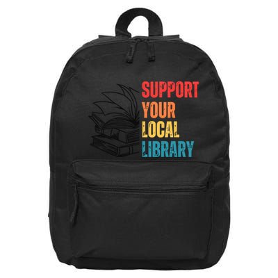 Support Your Public Library Back To School Librarian 16 in Basic Backpack