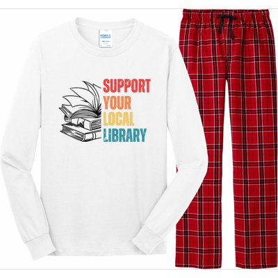 Support Your Public Library Back To School Librarian Long Sleeve Pajama Set