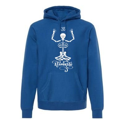 Skeleton Yogi Practicing Lotus Yoga Pose Namaste Funny Gift Premium Hoodie