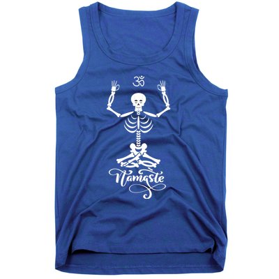 Skeleton Yogi Practicing Lotus Yoga Pose Namaste Funny Gift Tank Top