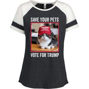 Save Your Pets Vote For Trump Us Election Funny Quote Vote Enza Ladies Jersey Colorblock Tee