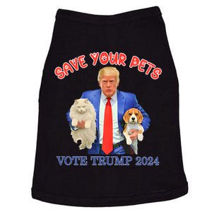 Save Your Pets Vote For Trump Us Election Funny Quote Vote Doggie Tank