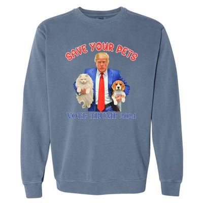 Save Your Pets Vote For Trump Us Election Funny Quote Vote Garment-Dyed Sweatshirt