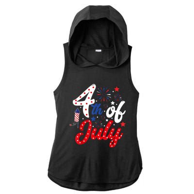 Show Your Patriotism 4Th July America Independence Day Ladies PosiCharge Tri-Blend Wicking Draft Hoodie Tank