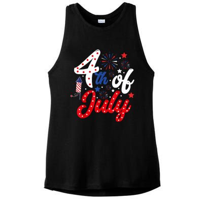 Show Your Patriotism 4Th July America Independence Day Ladies PosiCharge Tri-Blend Wicking Tank