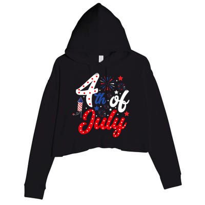 Show Your Patriotism 4Th July America Independence Day Crop Fleece Hoodie