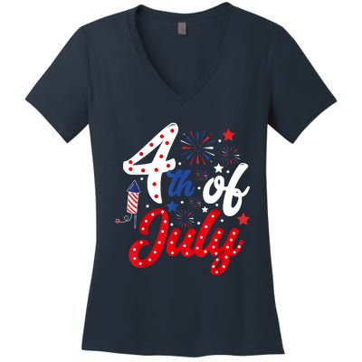 Show Your Patriotism 4Th July America Independence Day Women's V-Neck T-Shirt