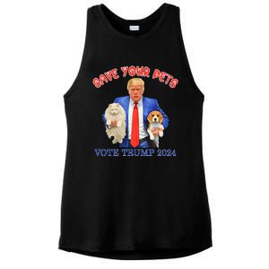 Save Your Pets Vote For Trump Us Election Ladies PosiCharge Tri-Blend Wicking Tank