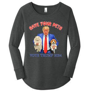 Save Your Pets Vote For Trump Us Election Women's Perfect Tri Tunic Long Sleeve Shirt