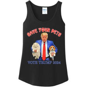 Save Your Pets Vote For Trump Us Election Ladies Essential Tank