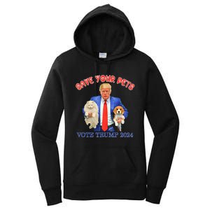 Save Your Pets Vote For Trump Us Election Women's Pullover Hoodie