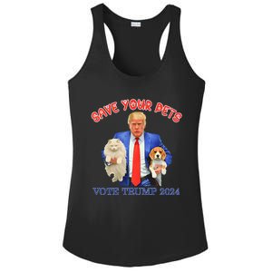 Save Your Pets Vote For Trump Us Election Ladies PosiCharge Competitor Racerback Tank