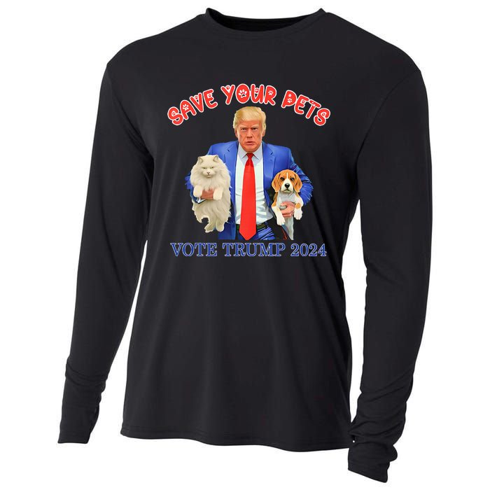 Save Your Pets Vote For Trump Us Election Cooling Performance Long Sleeve Crew