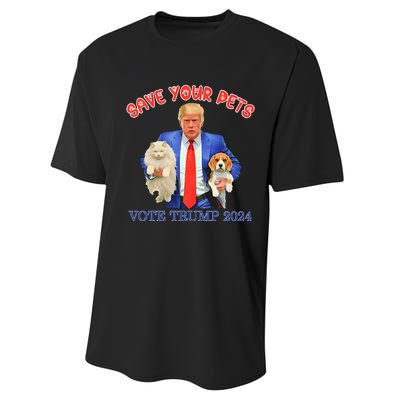 Save Your Pets Vote For Trump Us Election Performance Sprint T-Shirt