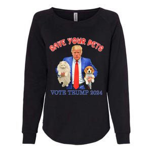 Save Your Pets Vote For Trump Us Election Womens California Wash Sweatshirt