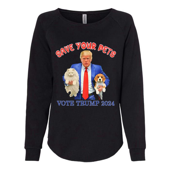 Save Your Pets Vote For Trump Us Election Womens California Wash Sweatshirt