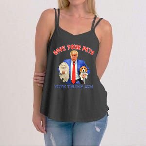 Save Your Pets Vote For Trump Us Election Women's Strappy Tank