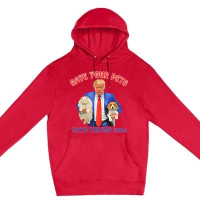 Save Your Pets Vote For Trump Us Election Premium Pullover Hoodie