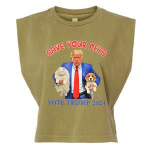 Save Your Pets Vote For Trump Us Election Garment-Dyed Women's Muscle Tee