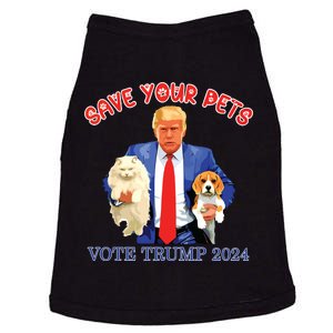 Save Your Pets Vote For Trump Us Election Funny Quote Vote Doggie Tank