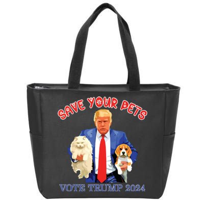 Save Your Pets Vote For Trump Us Election Funny Quote Vote Zip Tote Bag