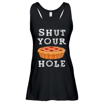 Shut Your Pie Hole Hilarious Sarcastic Thanksgiving Funny Ladies Essential Flowy Tank