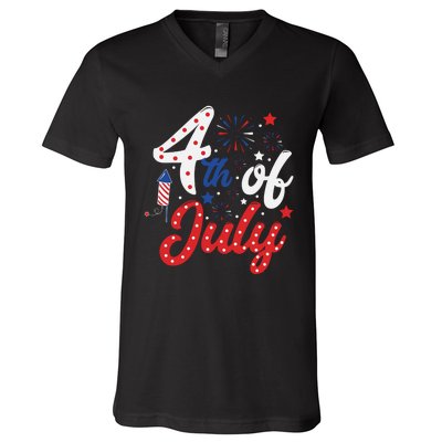 Show Your Patriotism 4Th July America Independence Day V-Neck T-Shirt