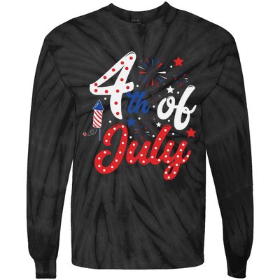 Show Your Patriotism 4Th July America Independence Day Tie-Dye Long Sleeve Shirt