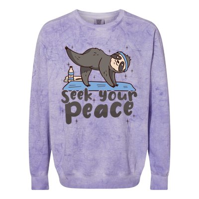 Seek Your Peace Yoga Instructor Meditation Yoga Gift Colorblast Crewneck Sweatshirt