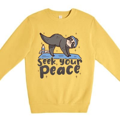 Seek Your Peace Yoga Instructor Meditation Yoga Gift Premium Crewneck Sweatshirt