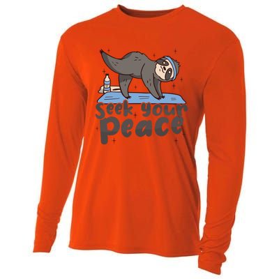 Seek Your Peace Yoga Instructor Meditation Yoga Gift Cooling Performance Long Sleeve Crew