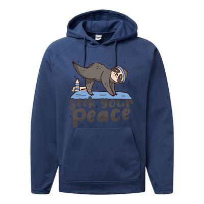 Seek Your Peace Yoga Instructor Meditation Yoga Gift Performance Fleece Hoodie