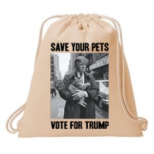 Save Your Pets Vote For Trump Us Election Funny Quote Vote Drawstring Bag