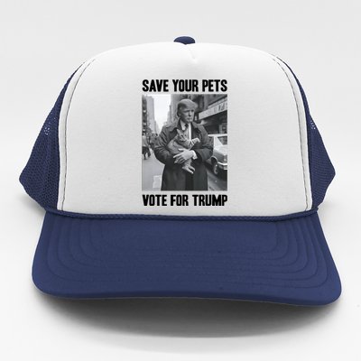 Save Your Pets Vote For Trump Us Election Funny Quote Vote Trucker Hat