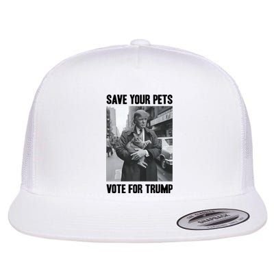 Save Your Pets Vote For Trump Us Election Funny Quote Vote Flat Bill Trucker Hat