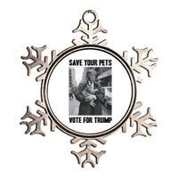 Save Your Pets Vote For Trump Us Election Funny Quote Vote Metallic Star Ornament